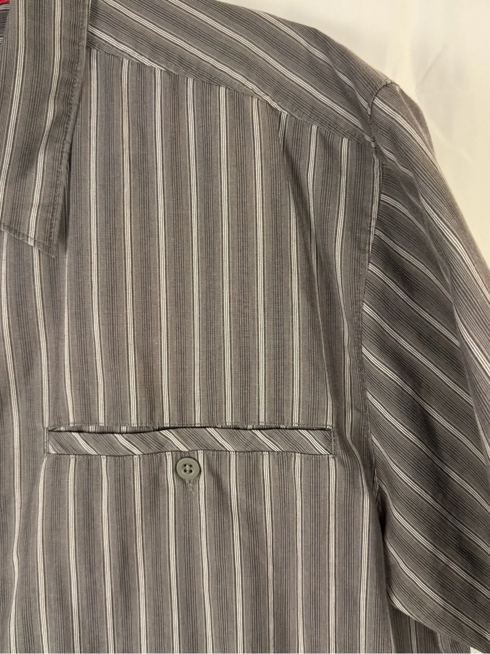 The North Face Gray Striped Button Down Shirt XXL Short Sleeve